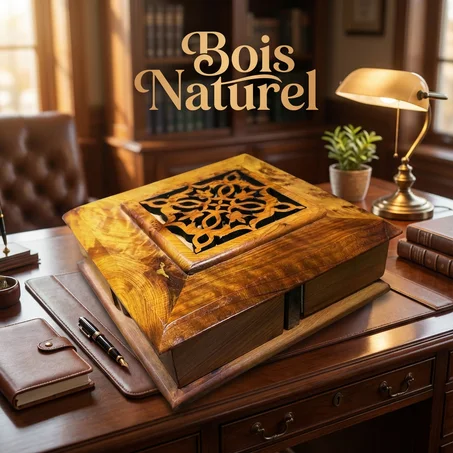 علبة ديكور من الخشب الطبيعي