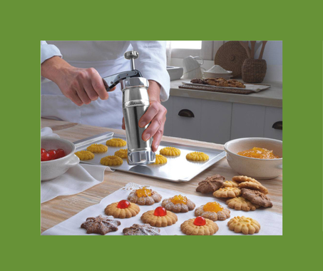 Biscuit Cookie Maker ، آلة ضغط و صانع الحلويات مع 20 قالب بسكويت  للمبتدئين والمحترفين