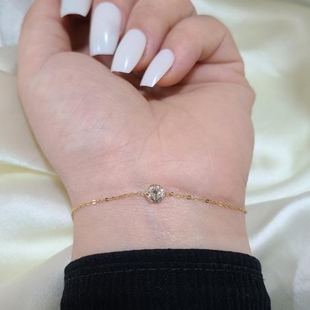 18K Single zircon stone bracelet