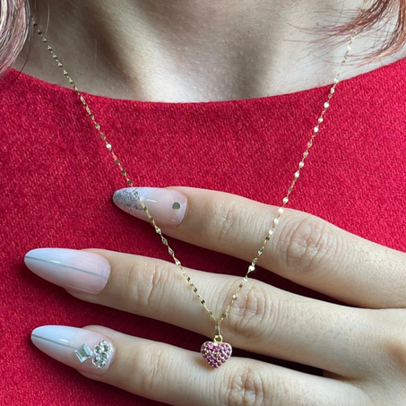 18K Heart With Zircon Necklace