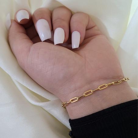 18K Paper clip bracelet Gold