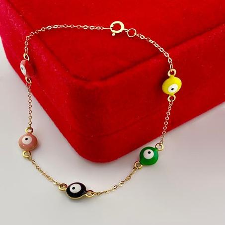 5 evil eye bracelet 18K