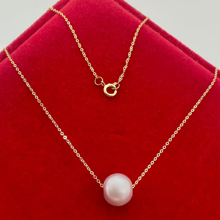 18K Real Gold Necklace Fresh Pearl