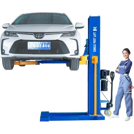 XK M6200 Car Lifts Model 220V Manually Unlock Mobile 6200Lbs Capacity Single Post Lift 36 Months Parts Replacement