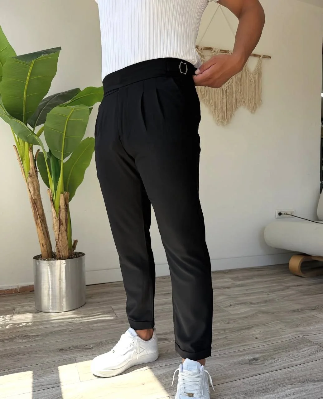 Pantalon Haute Ceinture à Pinces – Élégance Moderne & Coupe Premium