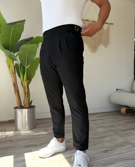 Pantalon Haute Ceinture à Pinces – Élégance Moderne & Coupe Premium
