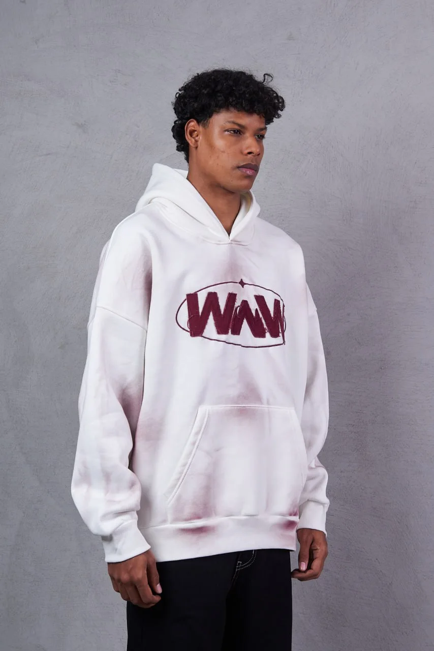 Sweat à Capuche Oversize WAW – Effet Délavé Vintage & Style Streetwear