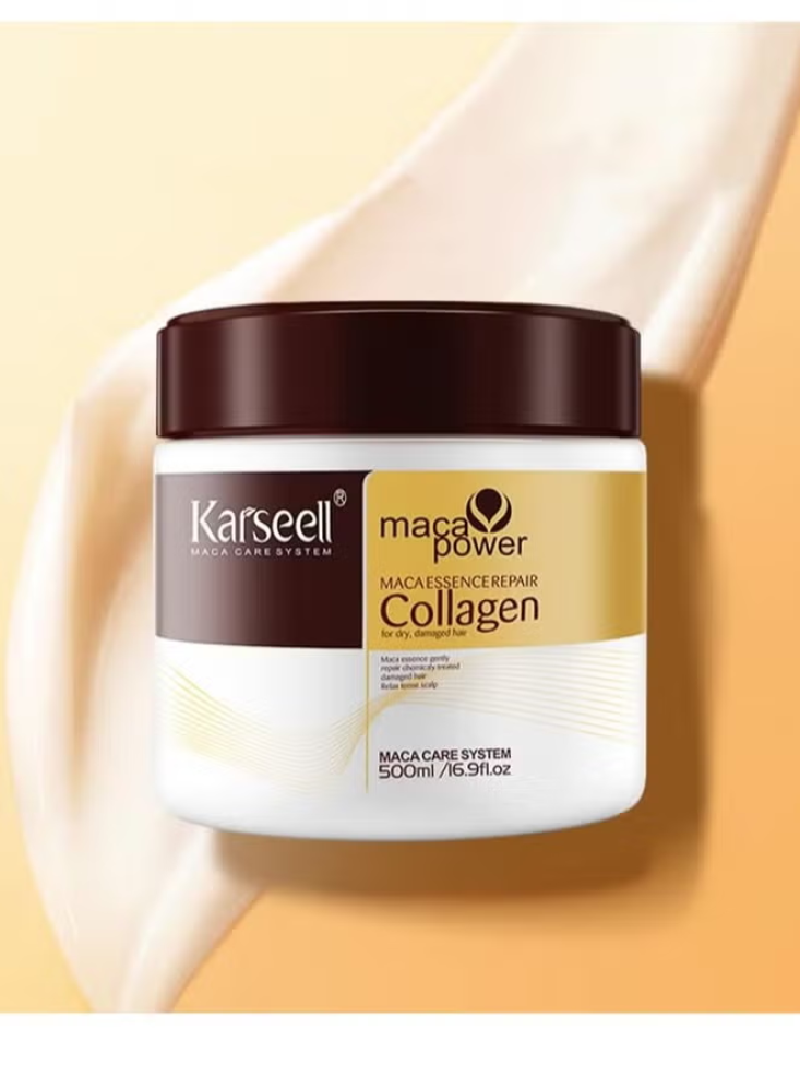 قناع الشعر بالكولاجين لإصلاح الشعر بخلاصة الماكا