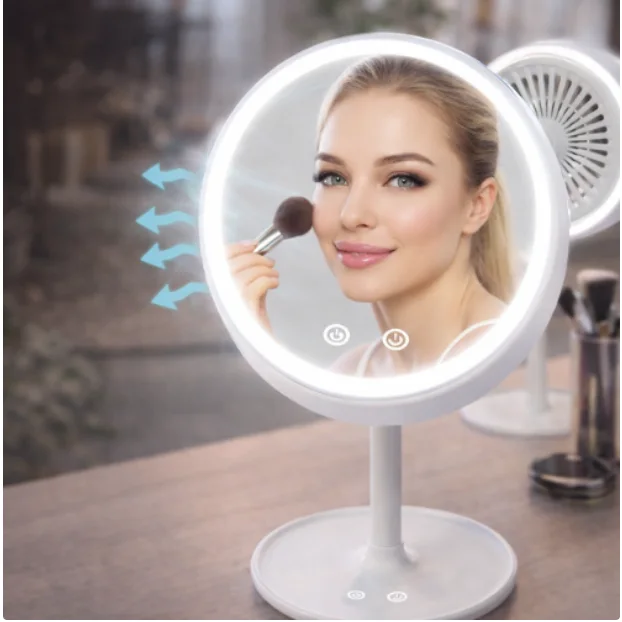 مرآة الجمال الذكية بإضاءة LED ومروحة
