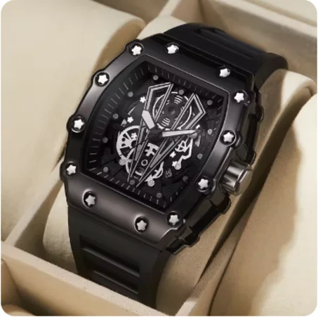 ارتقِ بأسلوبك الرياضي: ساعة كوارتز رجالية كبيرة، مقاومة للماء، تصميم مربع مضيء للياقة والنشاط