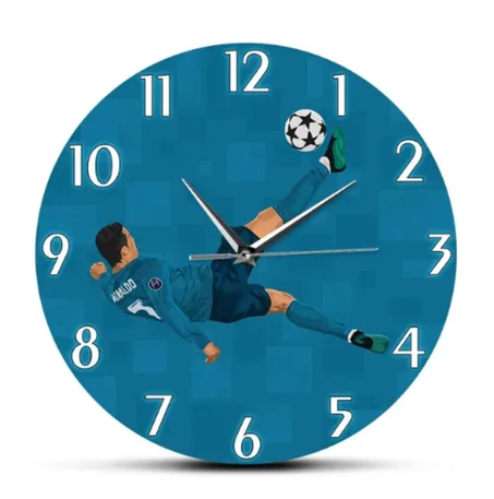 قم بتزين جدران حائطك  ساعة الحائط الزخرفية لرونالدو أثناء إحراز هدفه العالمي