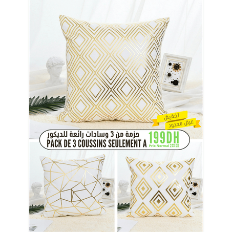 حزمة من 3 أغشية وسادات  رائعة للديكور