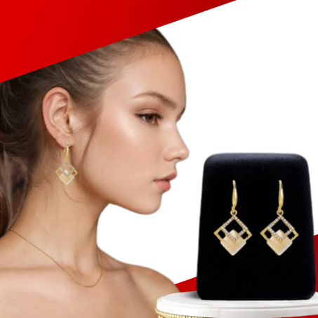 أقراط من الكريستال الذهبي