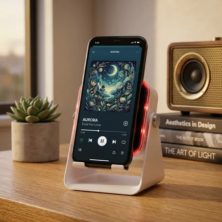 حامل هاتف مزود بصوت وشحن سهل