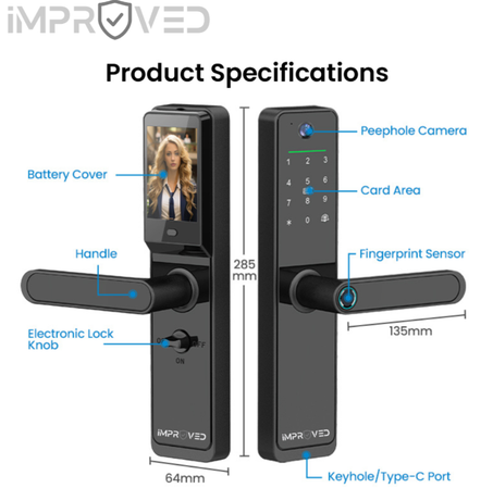 إمبروفيد قفل باب ذكي SmartLock S630 Max