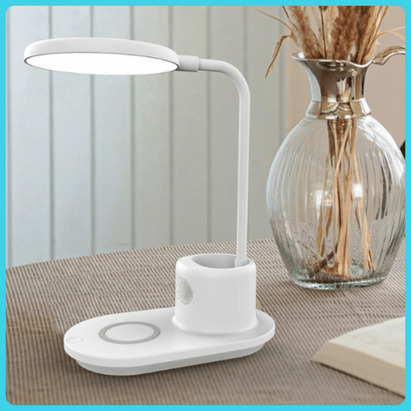 مصباح الطاولة مع شاحن لاسلكي