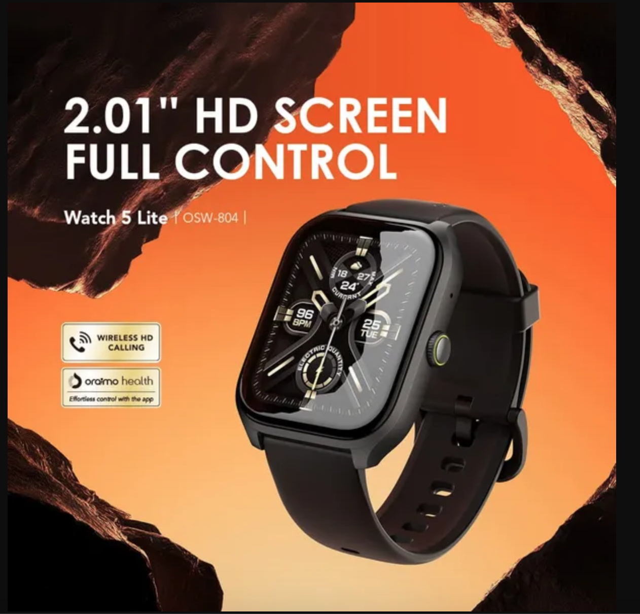 ساعة Oraimo Watch 5 Lite الذكية – شاشة كبيرة 2.01