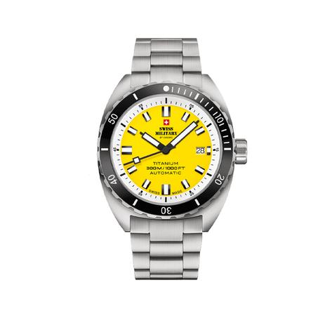ساعة Swiss Military أصلية اوتوماتيك السعر 270 الف دينار لغاية انتهاء وقت العرض! ⏳ اللون الاصفر