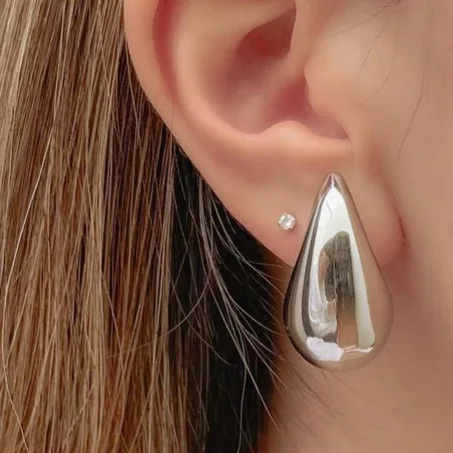 Boucles d'oreilles Goutte d'eau Argenté Acier inoxydable