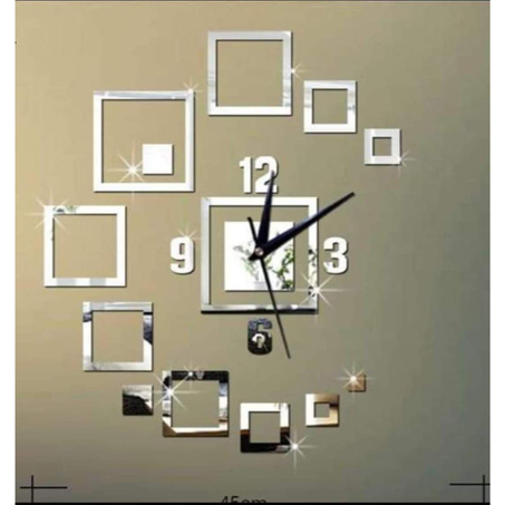 ساعة حائط ثلاثية الأبعاد 3D [فضي - ذهبي]