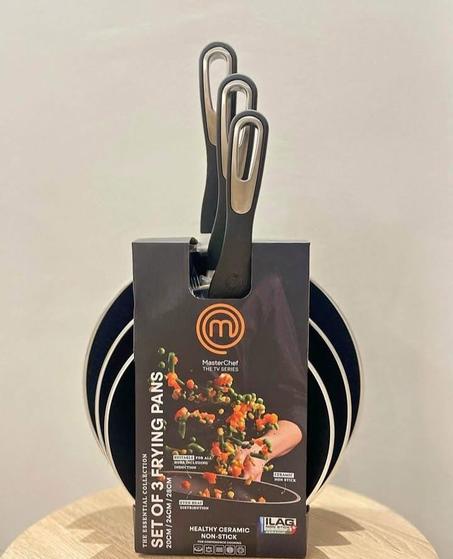 طقم 3 مقالي ماستر شيف أصلية – جودة عالمية للطهي الصحي SET OF 3 FRYNIG PANS MasterChef