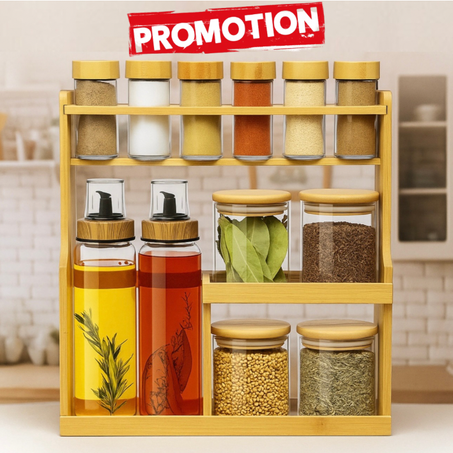 الطقم الأنيق لتنظيم التوابل والزيوت