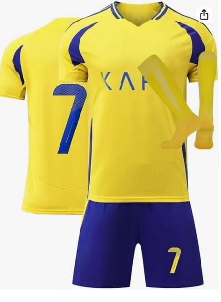 طقم قميص كرة القدم للأطفال، موسم 2025، قميص كرة القدم رقم 7، مقاسات الأطفال والشباب، بدلات رياضية