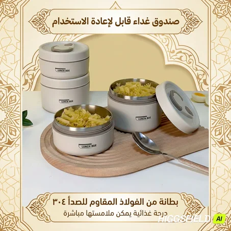 صندوق غداء حراري مع حقيبة محمولة