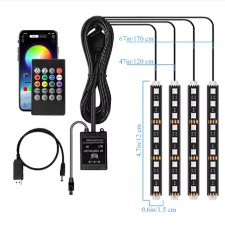 إضاءة RGB داخل السيارة (Atmosphere LED) مع تحكم