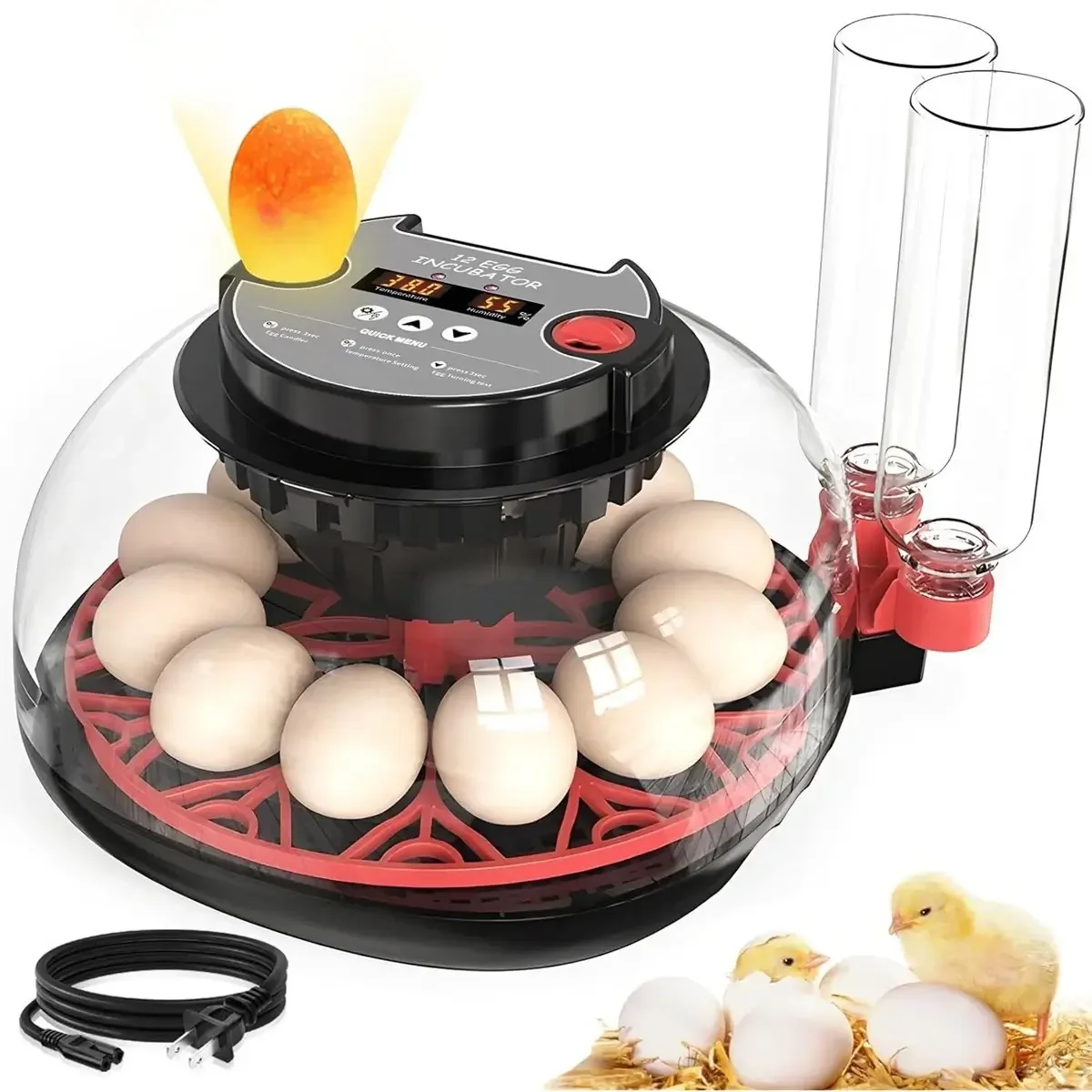 🐣 Incubateur Automatique Intelligent – Éclosion Facile & Réussie à la Maison , pour 12 Oeufs