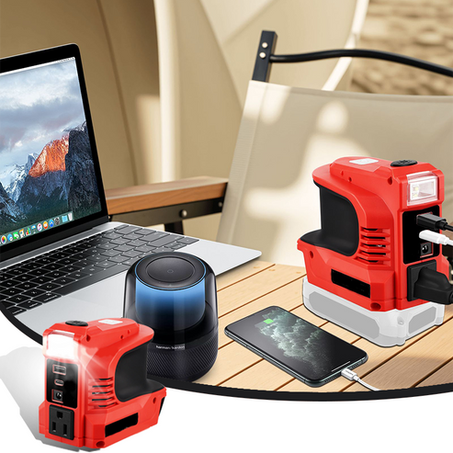 Station d’Alimentation Portable Multifonction, 180 W avec port USB et Type-C pour batteries 18 V, convertisseur DC20 V vers AC110 V/220 V, – Puissance et Liberté en Tout Lieu