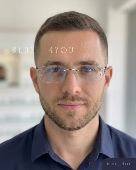 Luxury Silver-Finish Rectangular Optical Frames