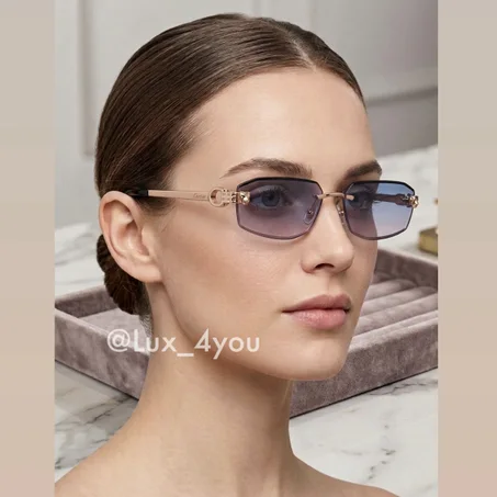 Luxury -Finish Rectangular Optical femmes Cartier