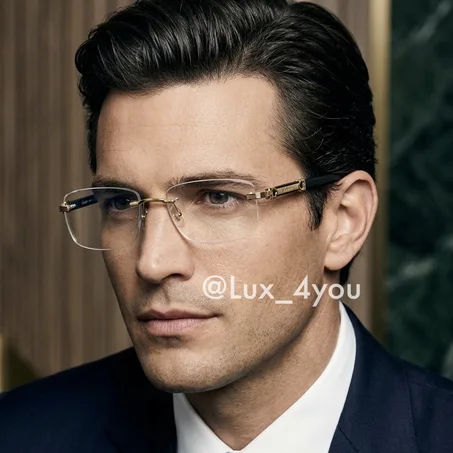 Luxury Silver-Finish Rectangular Optical Frames (copy)