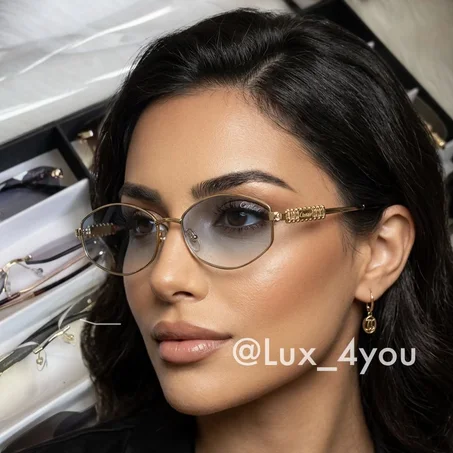 Luxury -Finish Rectangular Optical femmes Cartier bleu