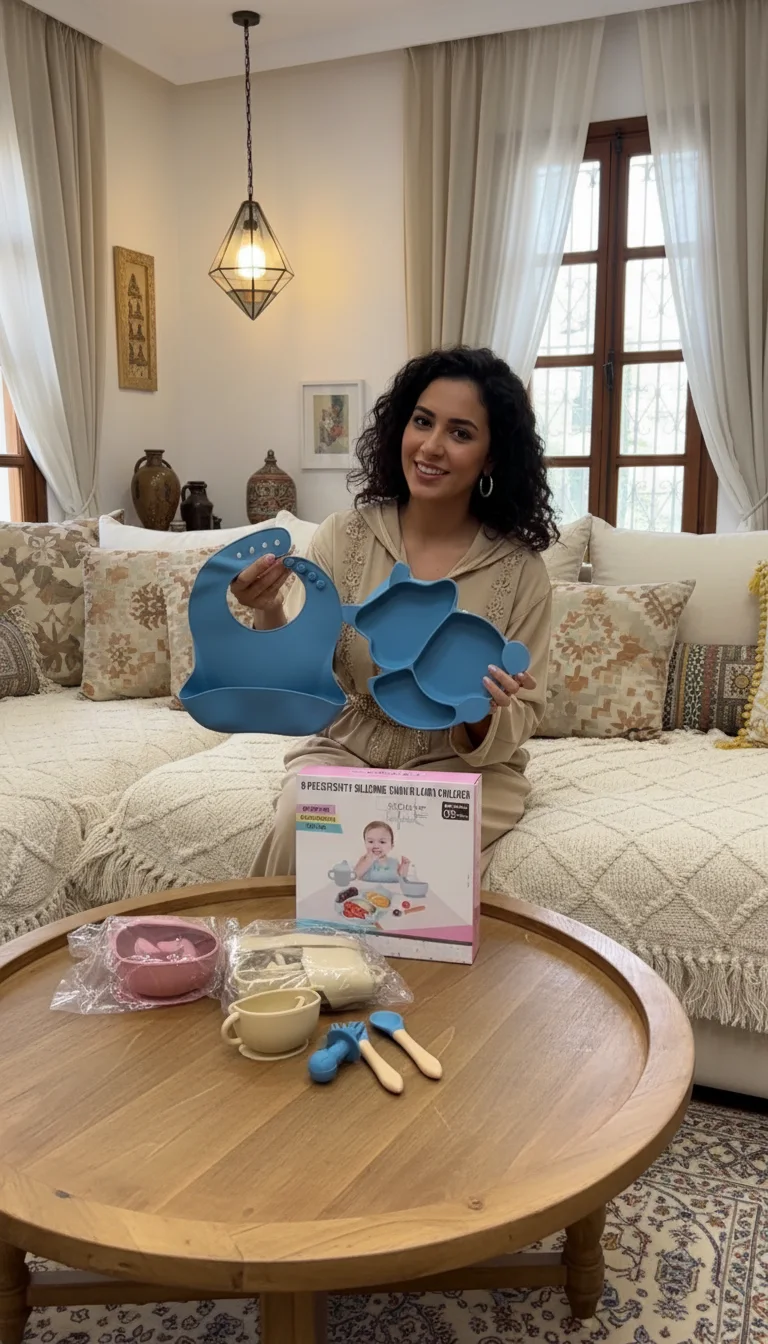 طقم طعام سيليكون آمن ومضاد للانزلاق