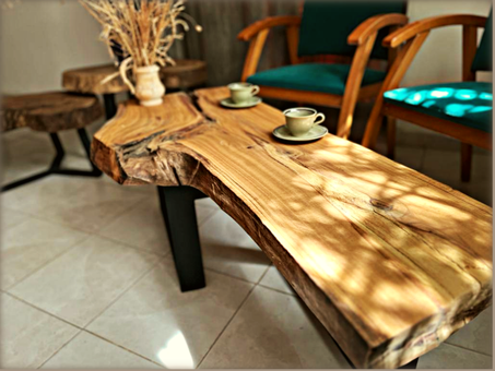 Massive wood coffee table "Riad l'mdina Collection" (SOLD / VENDUE)