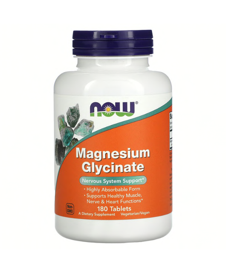 NOW Foods, Magnésium Glycinate , 200 mg, 180 comprimés (100 mg pièce)