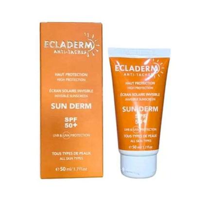 ECLADERM SUN DERM ECRAN SOLAIRE INVISIBLE SPF 50+ TOUS TYPES DE PEAUX 50 ML