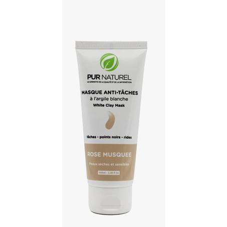 PUR NATUREL Masque Anti-tâches - Argile blanche et Rose musquée - 100ML