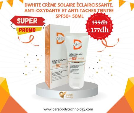 DWHITE CREME SOLAIRE TEINTEE ECLAIRCISSANTE & ANTI-TACHES SPF50 + 50mL