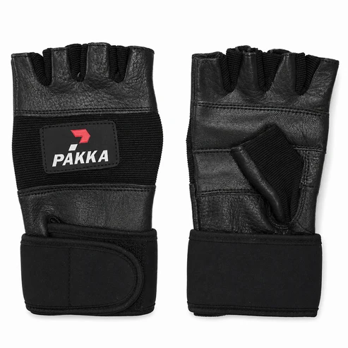 Gants de Musculation Cuir Noir et Bleu