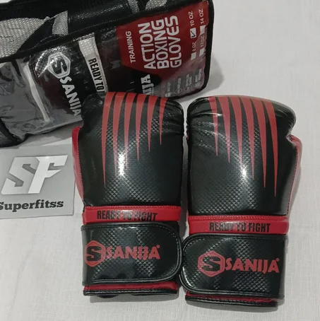Gants de boxe noire Et rouge  Sanija SUPERFITSS ⭐⭐⭐⭐⭐