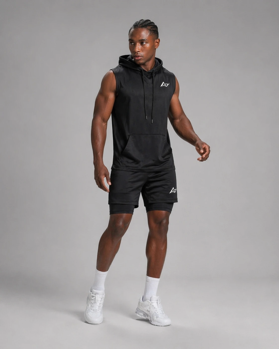 ENSEMBLE DE SPORT (Débardeur à Capuche et short 2 en 1)