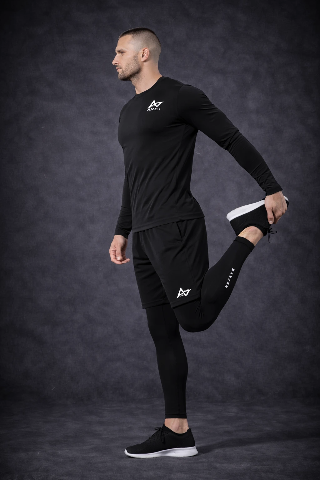 Ensemble de Sport Homme  3Pièces (T-shirt à manches longues  + Short 2 en 1)