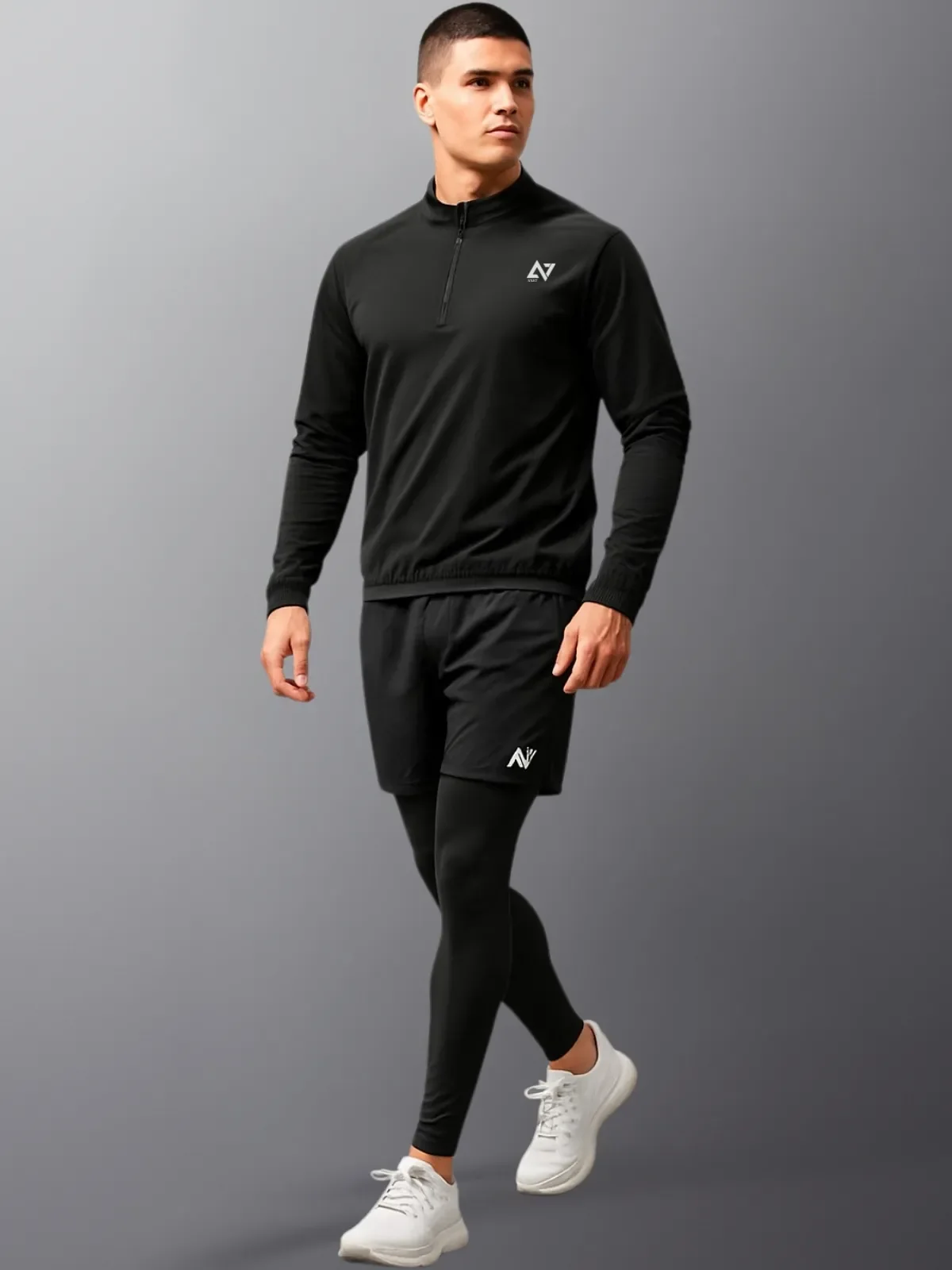 Ensemble AXE7 3 en 1 – Haut zip + Short + Legging