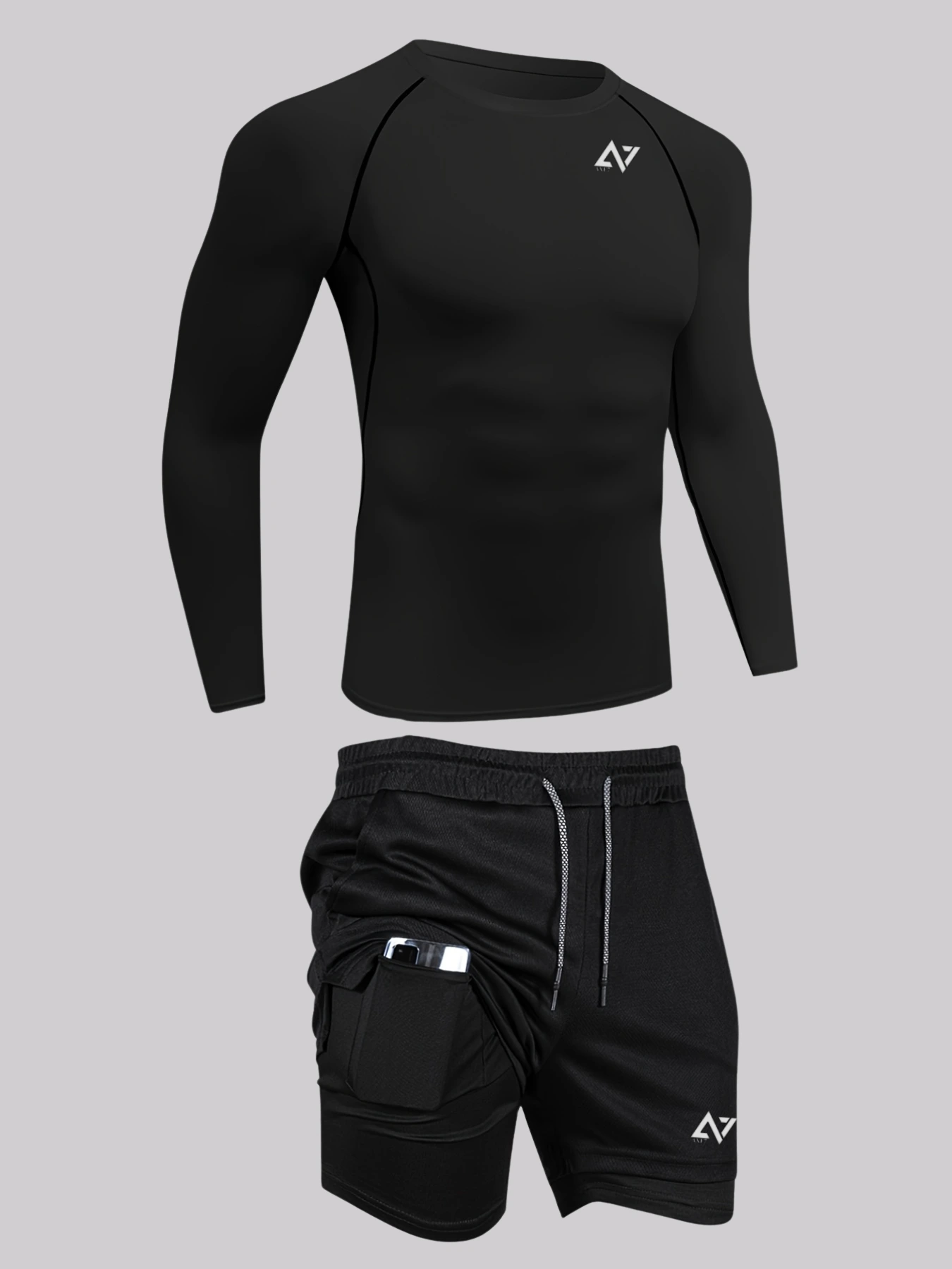 sport set (T-Shirt and a Two-In-One Layered Short.)