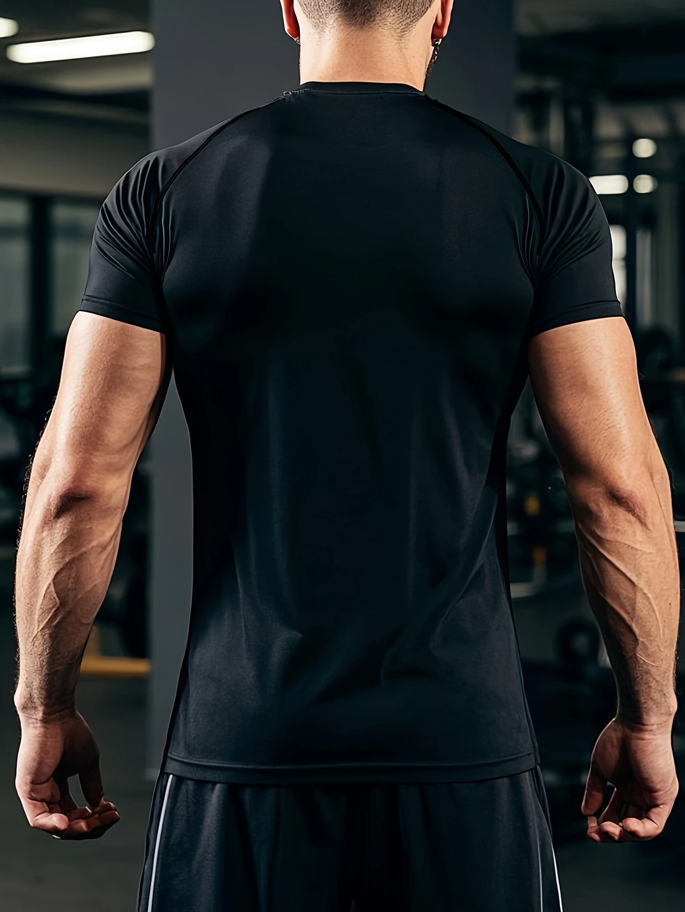 🏋️‍♂️ Ensemble de Sport Homme 2 Pièces – T-shirt Technique + Short 2-en-1