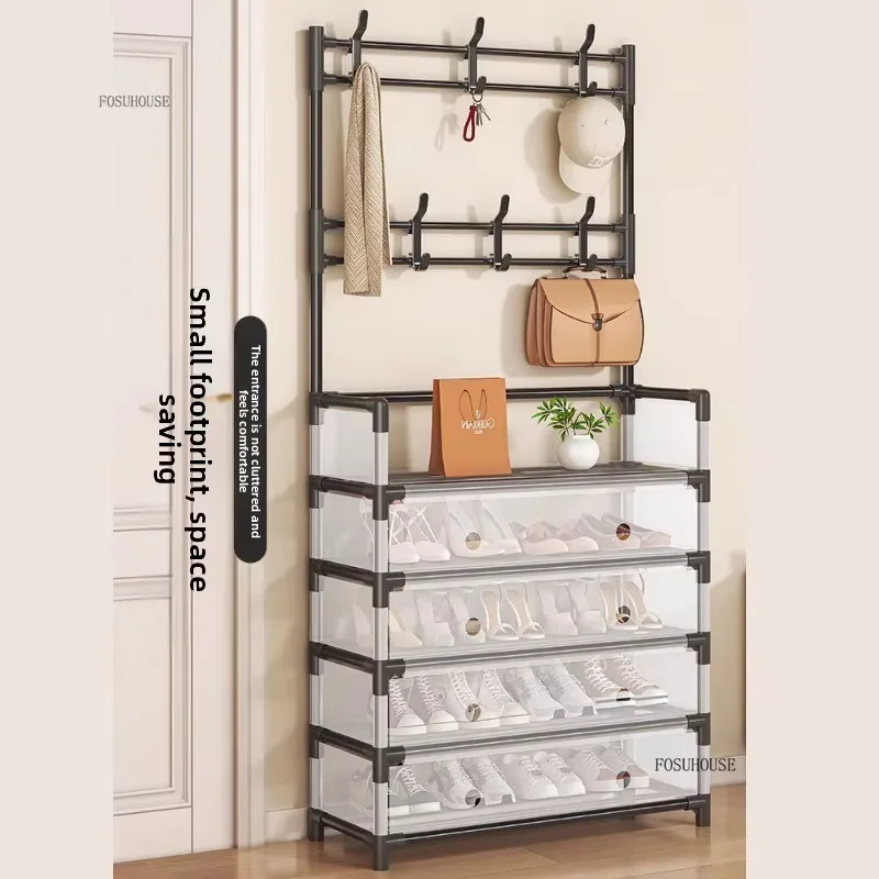 رفوف أحذية مع حامل معاطف