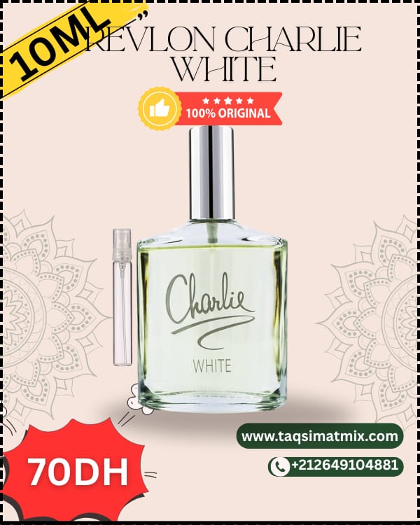 REVLON CHARLIE WHITE 10 ml EDT SP for WOMEN 🪄 عطر ريفلون تشارلي وايت – للنساء 🌿✨ – 10 مل EDT